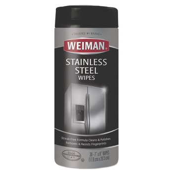 WEIMAN 92A 1-Ply 7 in. x 8 in. Stainless Steel Wipes - White
