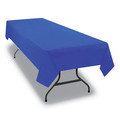 Table Covers & Skirts | Tablemate 549BL Heavyweight Plastic 54 in. x 108 in. Table Set Rectangular Table Cover - Blue (6/Pack) image number 5