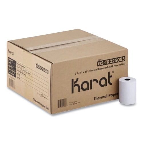 Roll Paper | Karat GS-TR225085 2.25 in. x 85 ft. Thermal Paper Rolls - White (50/Carton) image number 0