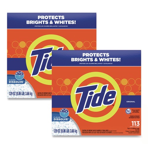 Laundry Detergents | Tide 80811557 129 oz HE Compatible Powder Laundry Detergent - Original Scent (2/Carton) image number 0
