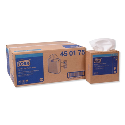Cleaning Cloths & Wipes | Tork 450175 1 Ply Heavy-Duty Paper Wiper - Unscented, White (900/Carton) image number 0