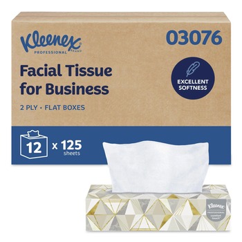 FACIAL TISSUES | Kleenex 03076 2-Ply Facial Tissue for Business - White (12 Boxes/Carton)