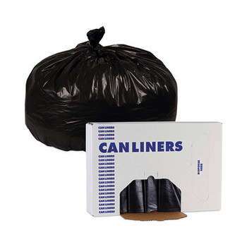 Boardwalk H7658WKK 60 Gallon 1.7 mil 38 in. x 58 in. Flat Pack Linear Low Density Industrial Can Liners - Black (100/Carton)