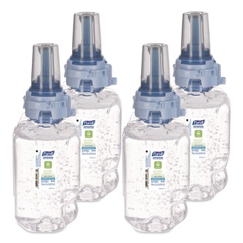 HAND SANITIZER REFILLS | PURELL 8703-04 700 mL Fragrance Free Green Certified Advanced Refreshing Gel Hand Sanitizer for ADX-7 (4/Carton)