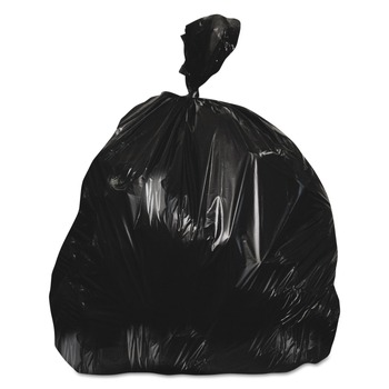Heritage Z6640WK R01 33 in. x 40 in. 22 mic 33 Gallon High-Density Waste Can Liners - Black (25 Bags/Roll, 10 Rolls/Carton)