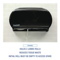 Toilet Tissue Dispensers | Boardwalk R4070BKBW 20.25 in. x 6 in. x 12.25 in. Jumbo Twin Toilet Tissue Dispenser - Black image number 8