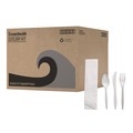 Cutlery Kits | Boardwalk BWKFKTNMWPPWH 4-Piece Polypropylene Cutlery Kit - White (250/Carton) image number 0