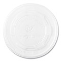 Food Containers & Lids | Vegware VLID115S 115-Series Compostable Plastic Flat Hot Lids - White (500/Carton) image number 0