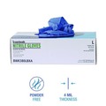 Food Service Disposable & Single Use Gloves | Boardwalk 380LCTA 380 Series 4 mil Thick 9.5 in. Long Powder-Free Disposable General-Purpose Nitrile Gloves - Large, Blue (100/Box, 10 Boxes/Carton) image number 6