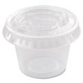 Souffle & Portion Cups | Dart PL100N PET Portion/Souffle Cup Lids Fits 0.5 - 1 oz. Cups - Clear (2500/Carton) image number 3