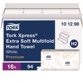 Perforated Roll & Hand Towels | Tork 101298 2-Ply 9.12 x 12.8 Xpress Extra Soft Multifold Towel - White (16/Carton) image number 1