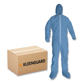 PRODUCTS | KleenGuard 45355 A65 Flame-Resistant Hood and Boot Coveralls - 2XL, Blue (25/Carton)