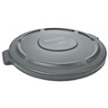 Waste Receptacle Lids | Rubbermaid Commercial FG265400GRAY BRUTE 26.75 in. Self-Draining Flat Top Lids for 55-Gallon Round Containers - Gray image number 0