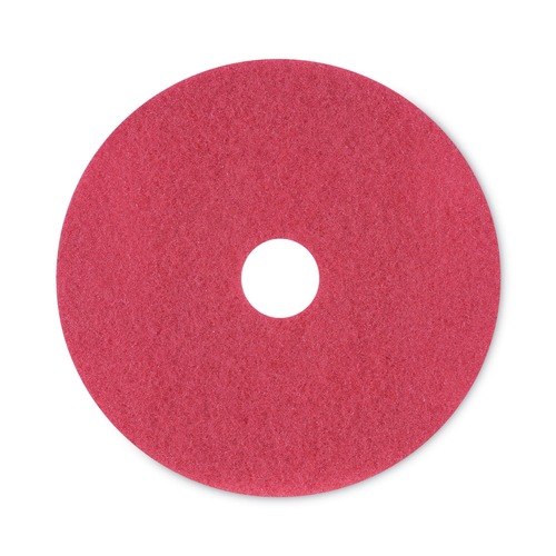 Floor Pads-Stripping | Boardwalk BWK4020RED 20 in. Diameter Buffing Floor Pads - Red (5/Carton) image number 0