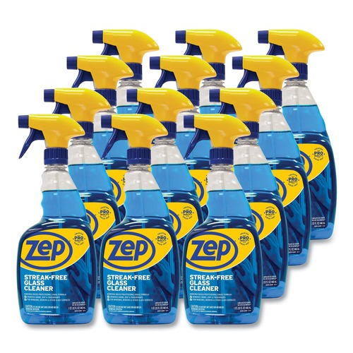 Disinfecting & Cleaning Solutions | Zep Commercial ZU112032 32 oz. Spray Bottle Streak-Free Glass Cleaner - Pleasant Scent (12/Carton) image number 0