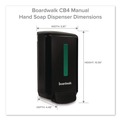 Soap Dispensers | Boardwalk S5636 5.8 in. x 10.3 in. x 3.9 in. Manual Liquid Soap Dispenser - Black image number 4