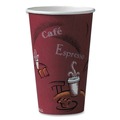 Cups | SOLO 316SI-0041 16 oz. Paper Hot Drink Cups in Bistro Design - Maroon (50/Pack) image number 0