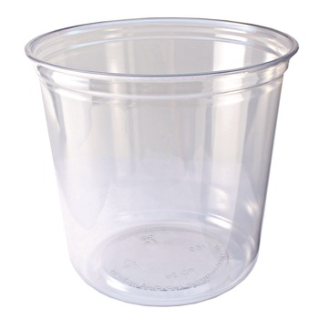 FOOD CONTAINERS AND LIDS | Fabri-Kal 000000000009501036 24 oz 4.6 in. Diameter x 3.6 in. Height Plastic Recycleware Round Deli Container - Clear (500/Carton)
