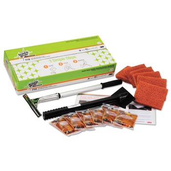  | Scotch-Brite PROFESSIONAL 710 Quick Clean Griddle Cleaning System Starter Kit 4 X 5.24 Orange