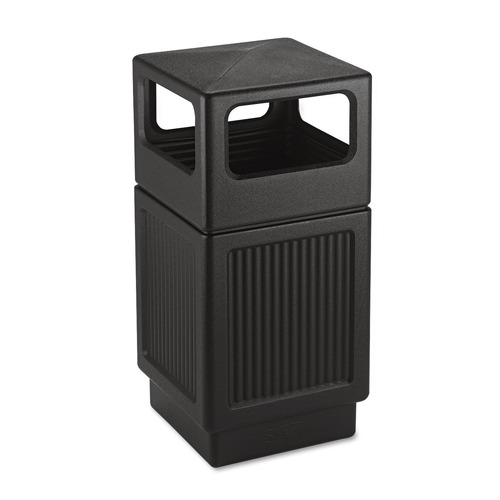 Indoor Waste Receptacles | Safco 9476BL Canmeleon 38-Gallon Polyethylene Side-Open Recessed Panel Receptacles - Black image number 0
