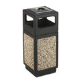 Smoking Receptacles | Safco 9470NC 15 Gallon Polyethylene/Stainless Steel Canmeleon Aggregate Panel Receptacles - Black image number 0