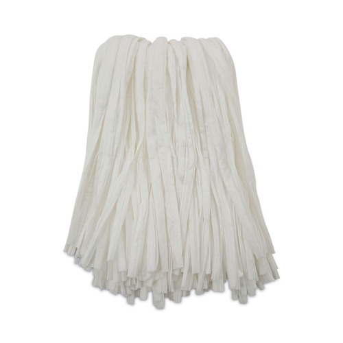 Mop Heads | Boardwalk BWKBW2024 #24 Nonwoven Rayon/Polyester Cut End Edge Mop - White (12/Carton) image number 0