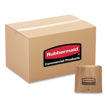 Rubbermaid Commercial FG6141000000 2.75 in. x 8.5 in. Waxed Napkin Receptacle Liners - Brown (250/Carton)
