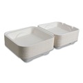Food Containers & Lids | Eco-Products EP-HC91NFA Vanguard 9 in. x 9 in. x 3 in. 1-Compartment Renewable and Compostable Sugarcane Clamshells - White (200/Carton) image number 5