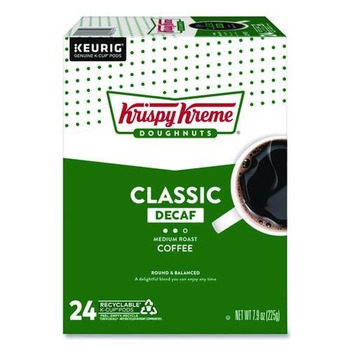 Krispy Kreme Doughnuts 5000330037 Classic Medium Roast Decaf Coffee K-Cups (24/Box)