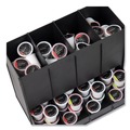 Perforated Roll & Hand Towels | Mind Reader CPODBK-BLK 14.25 in. x 9 in. x 12.15 in. 4-Compartment Anchor Collection Single Serve Pod Countertop Dispenser - Black image number 3