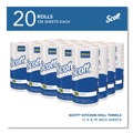 Perforated Roll & Hand Towels | Scott 41482 1-Ply 11 in. x 8.75 in. Kitchen Roll Towels (128/Roll 20 Rolls/Carton) image number 2
