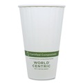 Cups | World Centric CU-PA-16D 16 oz. Double Wall Paper Hot Cups - White (600/Carton) image number 0
