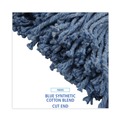 Mop Heads | Boardwalk BWK2020B #20 Cut-End Cotton/Synthetic Fiber Standard Mop Head - Blue (12/Carton) image number 5