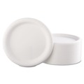 Plates | AJM Packaging Corporation AJM CP9AJCWWH14 9 in. Diameter Premium Coated Paper Plates - White (125/Pack, 4 Packs/Carton) image number 2
