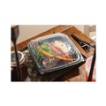 Food Storage Containers & Lids | Pactiv Corp. DC858330B000 33 oz. 8-1/2 in. x 8-1/5 in. x 3 in. 3-Compartment EarthChoice Vented Dual Color Microwavable Hinged Lid Container - Black/Clear (150/Carton) image number 7