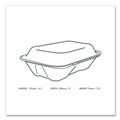 Food Containers & Lids | Vegware VW-HC96NFA 6.1 in. x 9 in. x 2.9 in. Nourish Molded Fiber Compostable Sugarcane Takeout Containers - Natural (200/Carton) image number 4