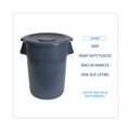 Indoor Waste Receptacles | Boardwalk 3485198 32 Gallon Linear-Low-Density Polyethylene Round Waste Receptacle - Gray image number 4
