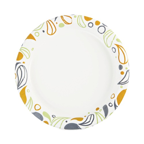Plates | Boardwalk BWKDEER9PLT 9 in. Diameter Coated/Soak Proof Deerfield Printed Paper Plates - Multicolor (125/Pack, 8 Packs/Carton) image number 0