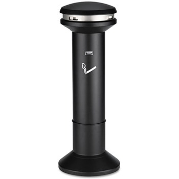 SMOKING RECEPTACLES | Rubbermaid Commercial FG9W3400BLA 6.7 Gallon 41-1/2 in. High Infinity Ultra-High Capacity Smoking Receptacle - Black