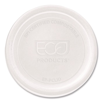 SOUFFLE AND PORTION CUPS | Eco-Products EP-PCLID Compostable PLA Plastic Portion Cup Lids Fits 2 oz. to 4 oz. Portion Cups - Clear (2000/Carton)