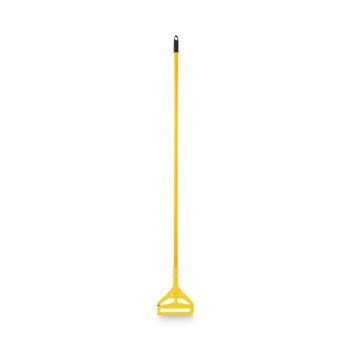 MOP HANDLES | Boardwalk BWK620 60 in. Quick Change Side-Latch Plastic Mop Head Aluminum Handle - Yellow