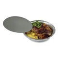 Food Containers & Lids | Boardwalk BWKROUND7FLID 7 in. Flat Paper Lids Aluminum Round for To-Go Containers - Silver (500/Carton) image number 2