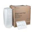 Compartment/Meal Trays | Pactiv Corp. 0TH10601SGBX 8.5 in. x 11.5 in. x 1.25 in. 6-Compartment Foam School Trays - White (500/Carton) image number 0