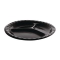Plates | Pactiv Corp. YTKB00110000 9 in. Diameter 3-Compartment Placesetter Deluxe Laminated Foam Dinnerware Plate - Black (500/Carton) image number 3