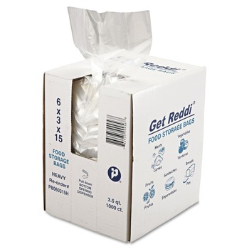 Inteplast Group PB060315H 3.5 qt 1 mil. 6 in. x 15 in. Food Bags - Clear (1000/Carton)