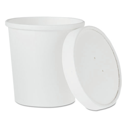 Food Containers & Lids | SOLO KHB16A-2050 16 oz. Flexstyle Double Poly Paper Food Combo Packs - White (500/Carton) image number 0