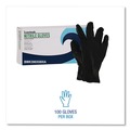 Food Service Disposable & Single Use Gloves | Boardwalk 396XSBXA 396 Series 9.5 in. Long 4.4 mil. Thick Powder-Free Disposable General-Purpose Nitrile Gloves - X-Small Black (100/Box) image number 4