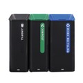 Indoor Waste Receptacles | Rubbermaid Commercial 2078967 Sustain 15 gal Metal/Plastic Decorative Refuse with Recycling Lid - Black image number 2