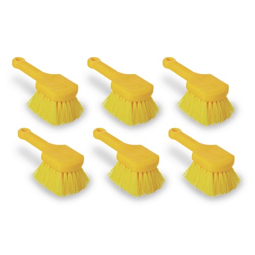 Brushes | Rubbermaid Commercial FG9B2900YEL 8 in. Brush 8 in. Gray Plastic Handle Long Handle Scrub - Yellow Synthetic Bristles (6/Carton) image number 0