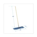 Floor Dusters & Accessories | Boardwalk BWKHL245BSPC 24 in. x 5 in. Synthetic Head 60 in. Wood/Metal Handle Dry Mopping Kit - Blue Head/Natural Handle (1-Kit) image number 2